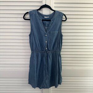 GAP TENCEL™ Sleeveless Tie-Waist Bib Front Shirtdress